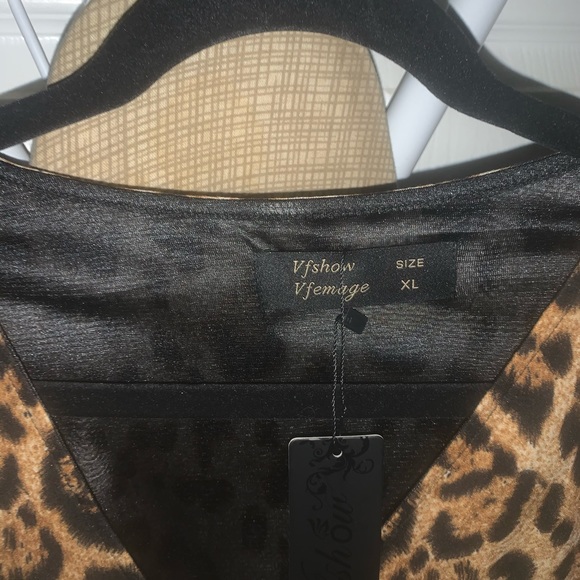 Leopard Print Mid-sleeve dress - Picture 2 of 5